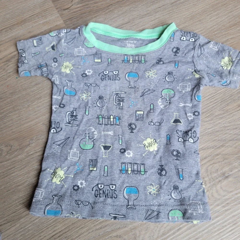 Carter's Pajamas Kids 18M Grey Science Genius STEM Snug Fit 2pc Set Sleepwear